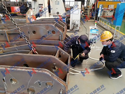 【高頻感應加熱設備應用】礦用機械生產焊前預熱現場