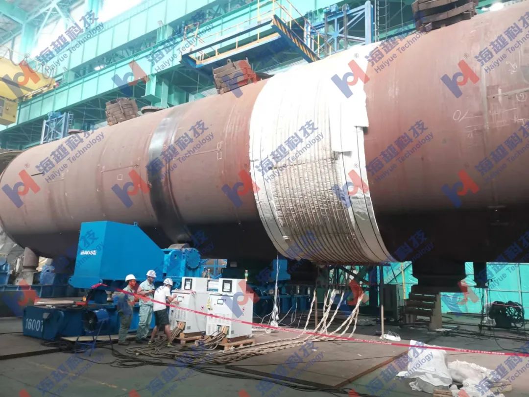 直徑5900mm,壁厚138+8mm,熱處理溫度550±10℃